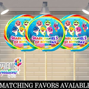 Baby Shark Swirl Pop Label-Baby Shark Birthday-Baby Shark Party-Baby Shark Lollipop Labels-Baby Shark Chip Bag-Baby Shark