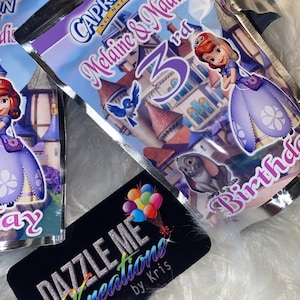 Sofia the First Juice Wrapper, Favor Treat Bag , Snack Cookie , Princess Sofia Birthday Party, Party Supplies, PRINTABLE