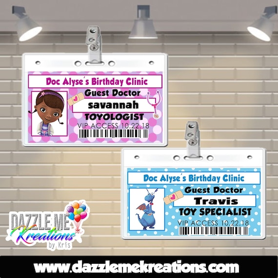 Doc Badges Doc Mcstuffins Party Doc Passes Doc Birthday - Etsy