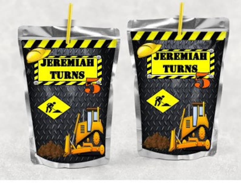 Printable Construction Birthday Construction Label Construction Party Construction Juice Construction Juice Labels