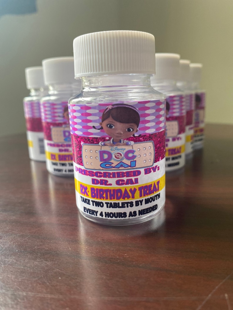 Doc Mcstuffins Prescription Bottle Labelsdoc Mcstuffins Etsy