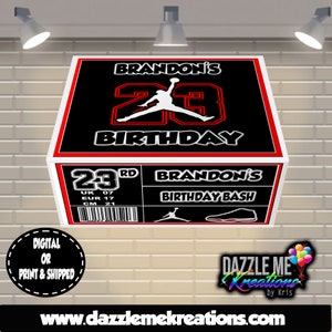Jordan Inspired Favor Boxes- Shoe box themed Birthday-Jordan Inspired Party-Sneaker box Labels-Party Favors- Digital- Printed & Shipped
