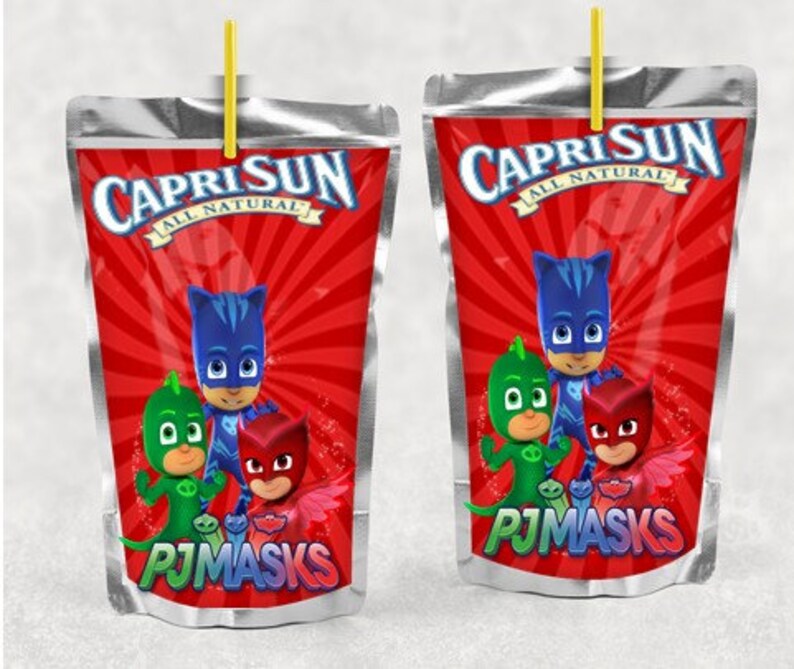 PJ Mask Juice Labelpj Mask Birthday Partycustom Juice Etsy Israel