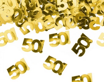 Konfetti zum 50. Geburtstag Happy Birthday zum Geburtstag als Tischdeko Confetti gold