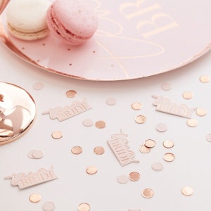 Confetti Set Bride to Be for the hen party JGA bride Bride to Be MRS rose gold pink Team Bride