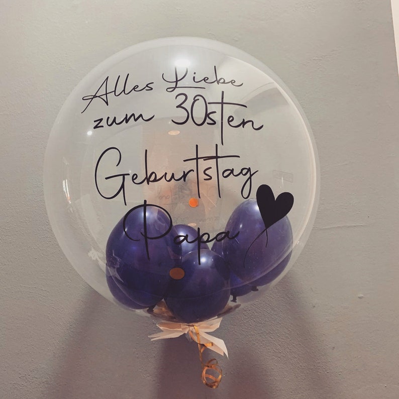 personalisierter Heliumballon zum Geburtstag mit Konfetti Bild 3