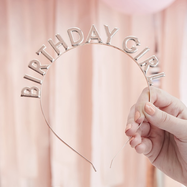 Haarreifen Happy Birthday Birthdaygirl zum Geburtstag Happy Birthday rosegold Kopfschmuck