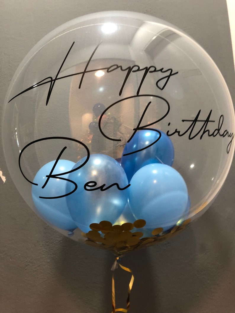 personalisierter Heliumballon zum Geburtstag mit Konfetti Bild 5