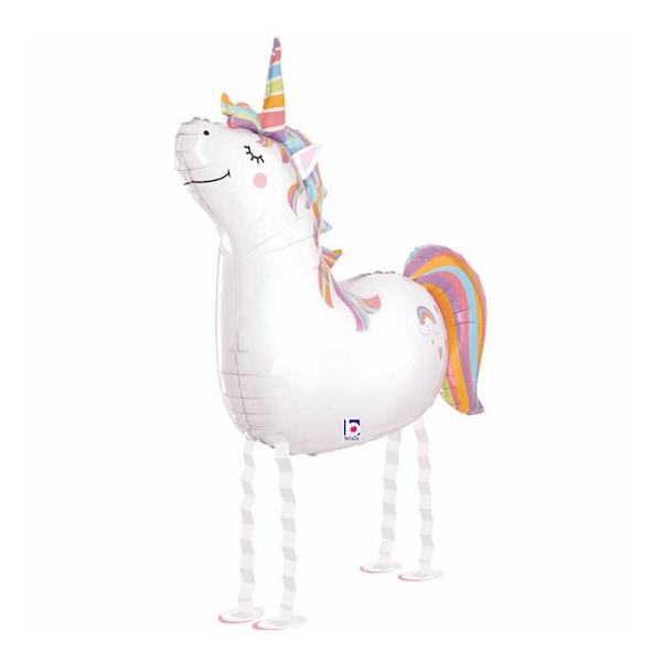 laufender Ballon Luftballon Einhorn Unicorn Motivballon für Luft oder Helium Geburtstagsdeko Airwalker