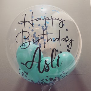 personalisierter Heliumballon zum Geburtstag mit Konfetti Bild 8