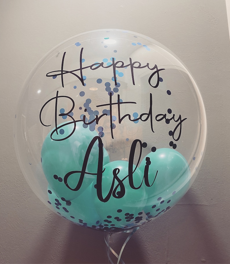 personalisierter Heliumballon zum Geburtstag mit Konfetti Bild 8