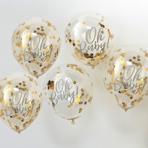 Balloons for the baby shower Oh Baby Baby Shower balloon latex balloons decoration confetti balloons gold