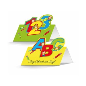 24 Platzkarten Einschulung Schulanfang Schulkind Schultüte Zuckertüte Tischdeko Schule