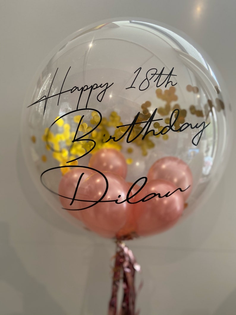 personalisierter Heliumballon zum Geburtstag mit Konfetti Bild 4