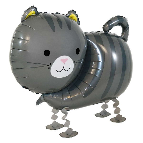 laufender Ballon Luftballon Katze Cat Motivballon für Luft oder Helium Geburtstagsdeko Airwalker