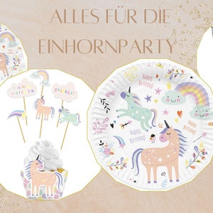 Partydeko Einhorn Tischdeko Einhornparty Teller Becher Servietten Geburtstag Kindergeburtstag Party Unicorn Pastell Dekoration Birthday