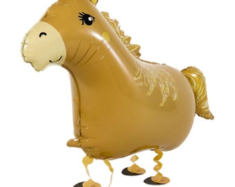laufender Ballon Luftballon Pferd Pony Motivballon für Luft oder Helium Geburtstagsdeko Airwalker  Deko