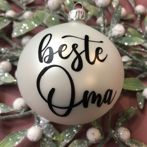 Baumkugel Beste Oma als Geschenk zu Weihnachten Christbaumkugel Weihnachtsbaum Baumschmuck