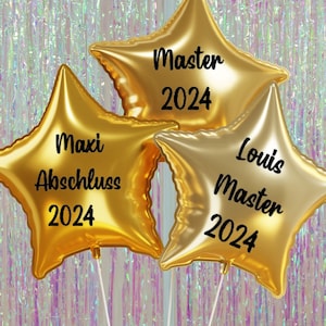 Ballon Luftballon Bachelor Master Uni 2024 für Luft oder Helium Abschluss Schule Schulabschluss Studium Geschenk Studienabschluss