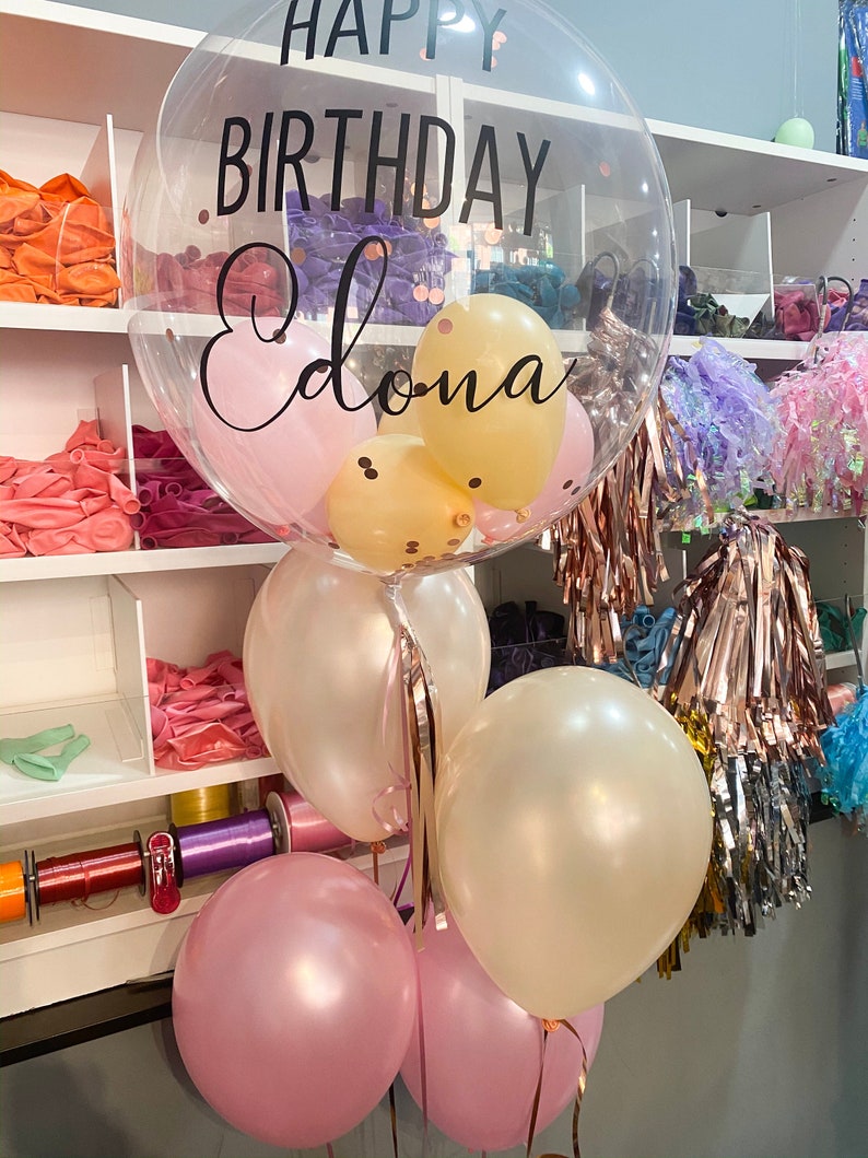personalisierter Heliumballon zum Geburtstag mit Konfetti Bild 6