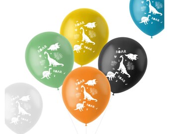 Dino-Geburtstagsballons – 17-teiliges Set Mit Folienballons, Zahlen, Sternen & Dinosaurier-Motiven