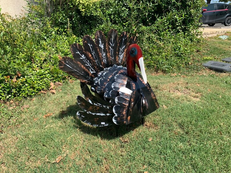 Handmade Metal Turkey Metal Turkey Yard Art Thanksgiving Etsy