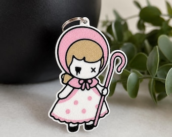 Little Bo Creep Keychain | Pastel Horror Spooky Charm, Double-Sided Accessory