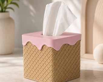 Melted Ice Cream Waffle Cone Tissue box