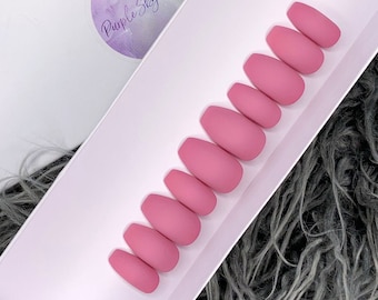 Mauve Press On Nails - Pink Glue on Fake Nails