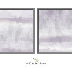 Abstract Art, Watercolor Wall Art, Purple Abstract Watercolor Wall decor, Set of 2, Print & Ship or Digital Download