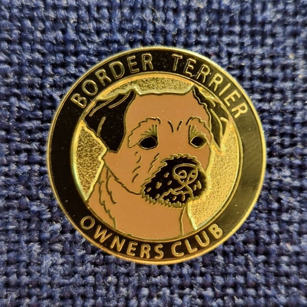 Border Terrier Owner Club enameled pin badge