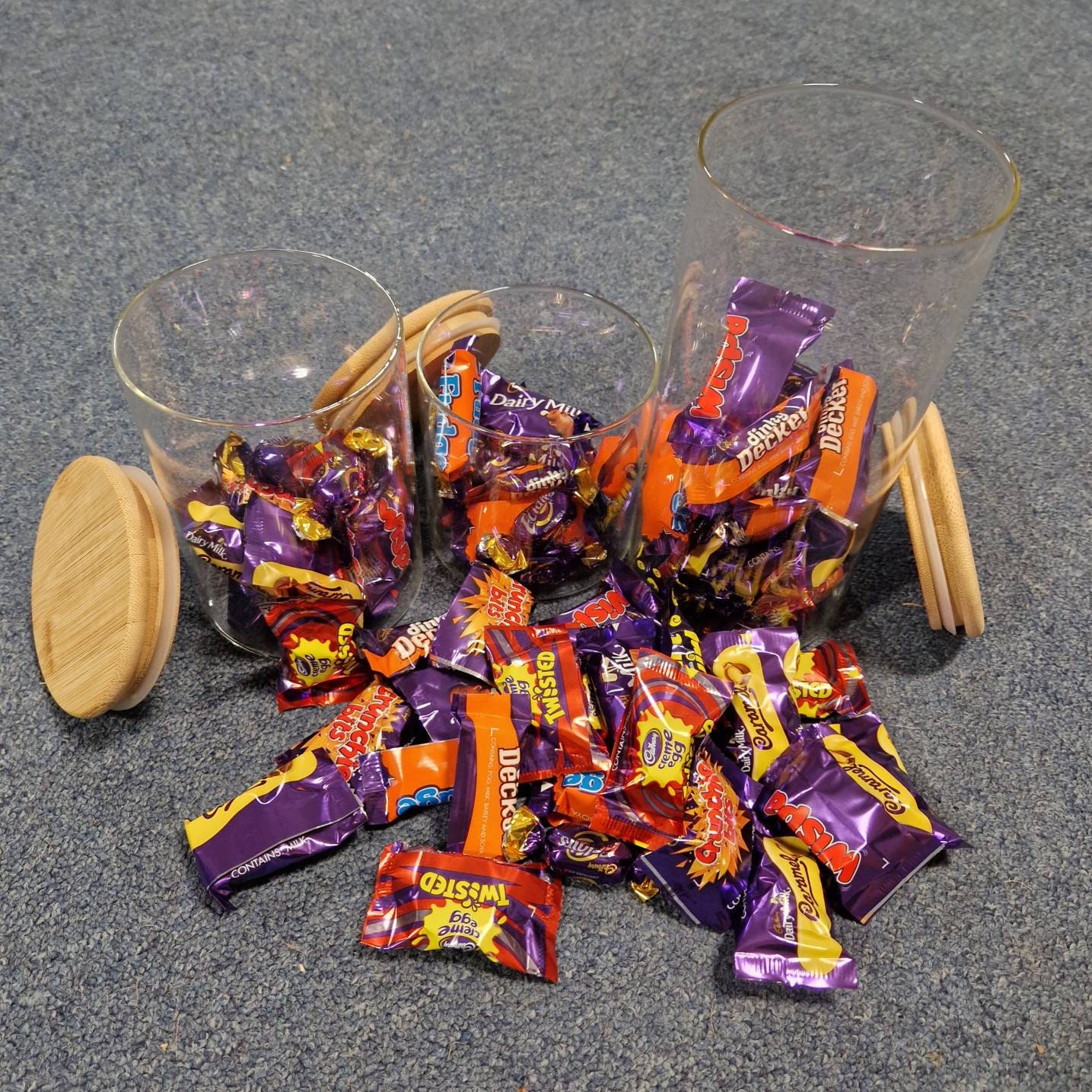 Set of 3 Jar Trophies With Engraved Lids and Chocolates Etsy UK