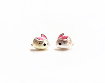 925 Silver Bunny Earrings, Cute Bunny Earrings, Tiny Rabbit Earrings, Easter Bunny Earrings, Little Rabbit Jewellery.