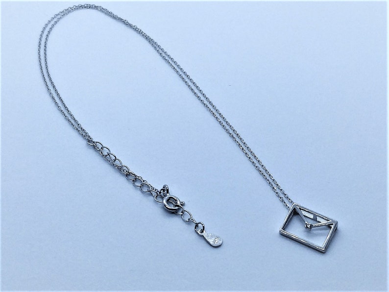 925 Silver Envelope Pendant Necklace Silver Envelope Necklace