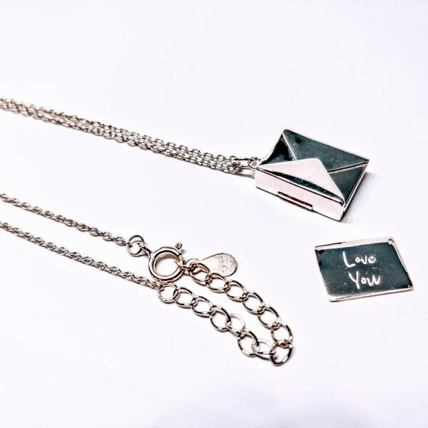 925 Silver love letter necklace. Sterling Sliver. From Canada!