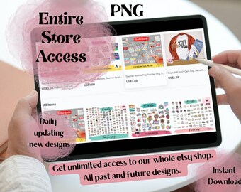 Ultimate WHOLE SHOP Png BUNDLE - Avrai accesso illimitato a tutti i design. Download istantaneo di PNG per i tuoi progetti creativi