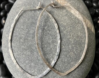 Hammered Silver Hoops