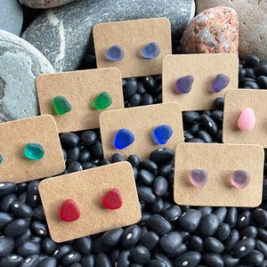 Sea Glass Stud Earrings