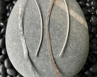 Hammered Silver Drop Earrings