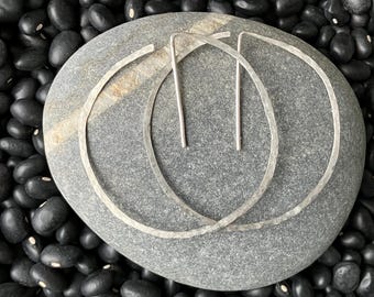 Hammered Silver Hoops