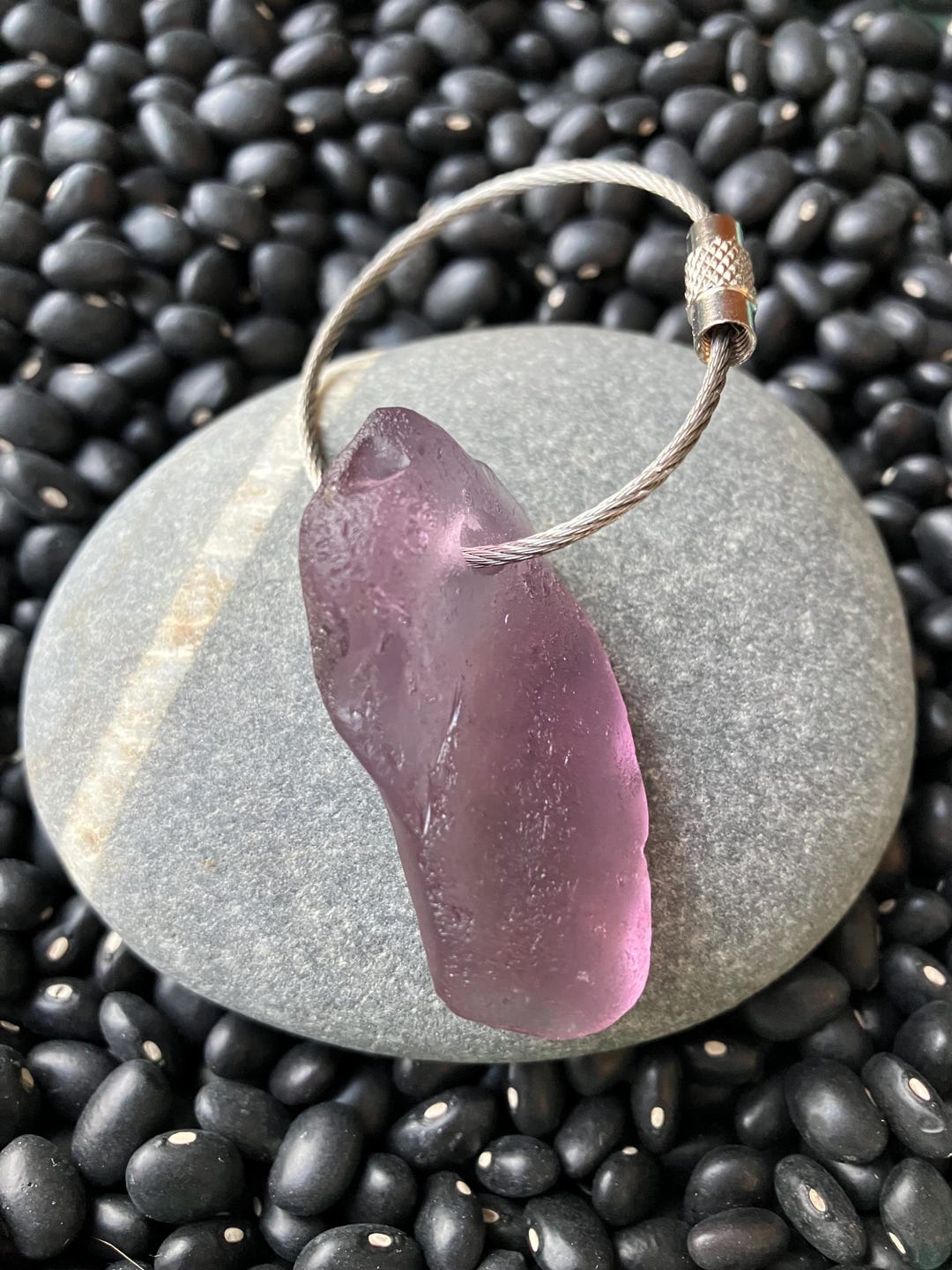 Amazing Glass Key Rings MDI Purple Sea Glass Key Ring - Etsy
