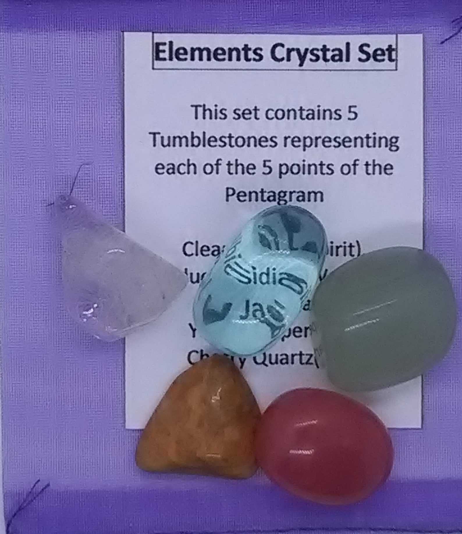 Elements Spirit Air Earth Fire and Water Crystal Set Etsy