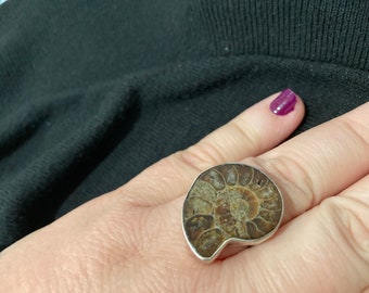 Sterling silver and Fossil adjustable ring