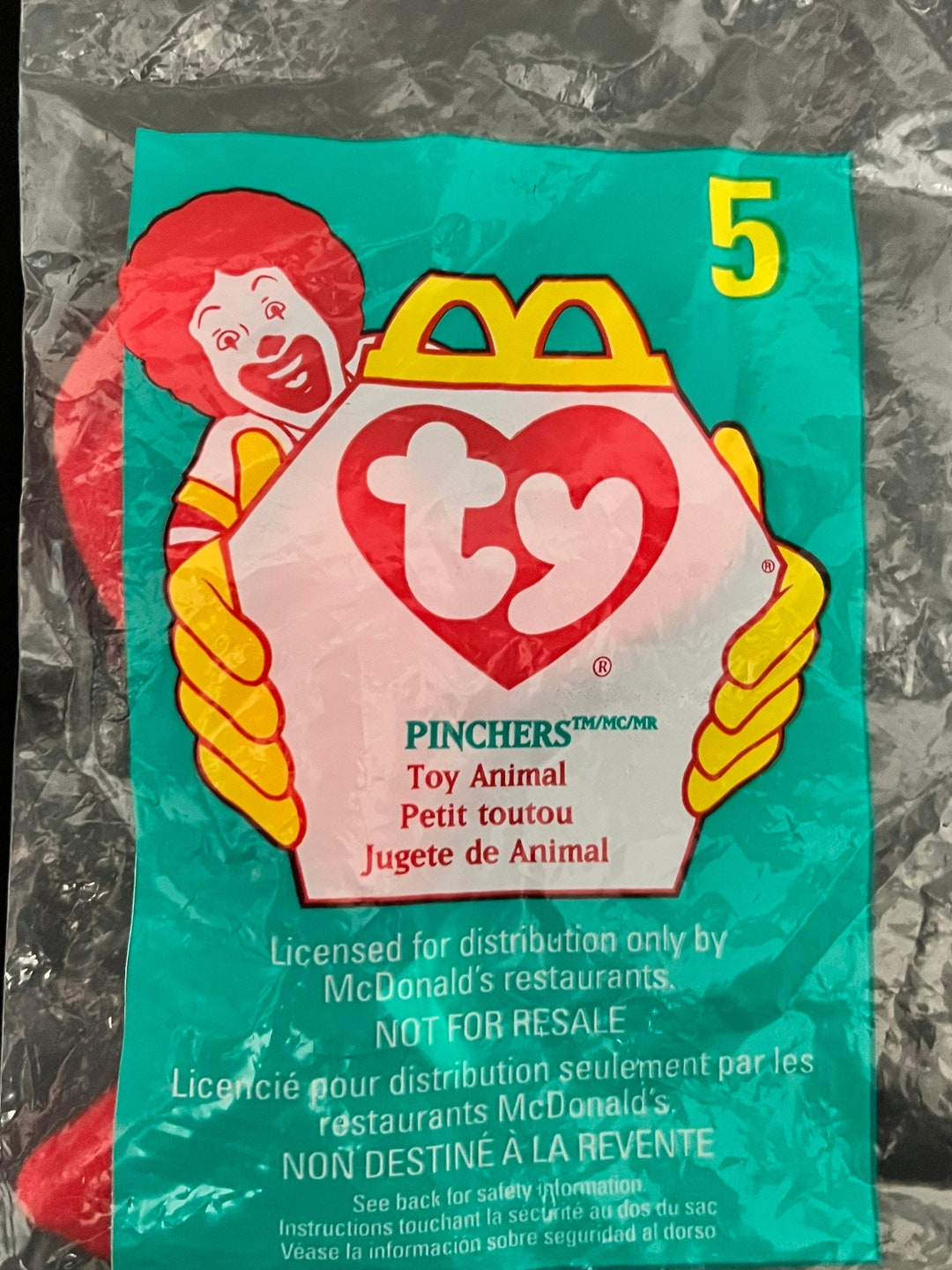 1998 Mcdonalds Ty Beanie Babies Pinchers Etsy