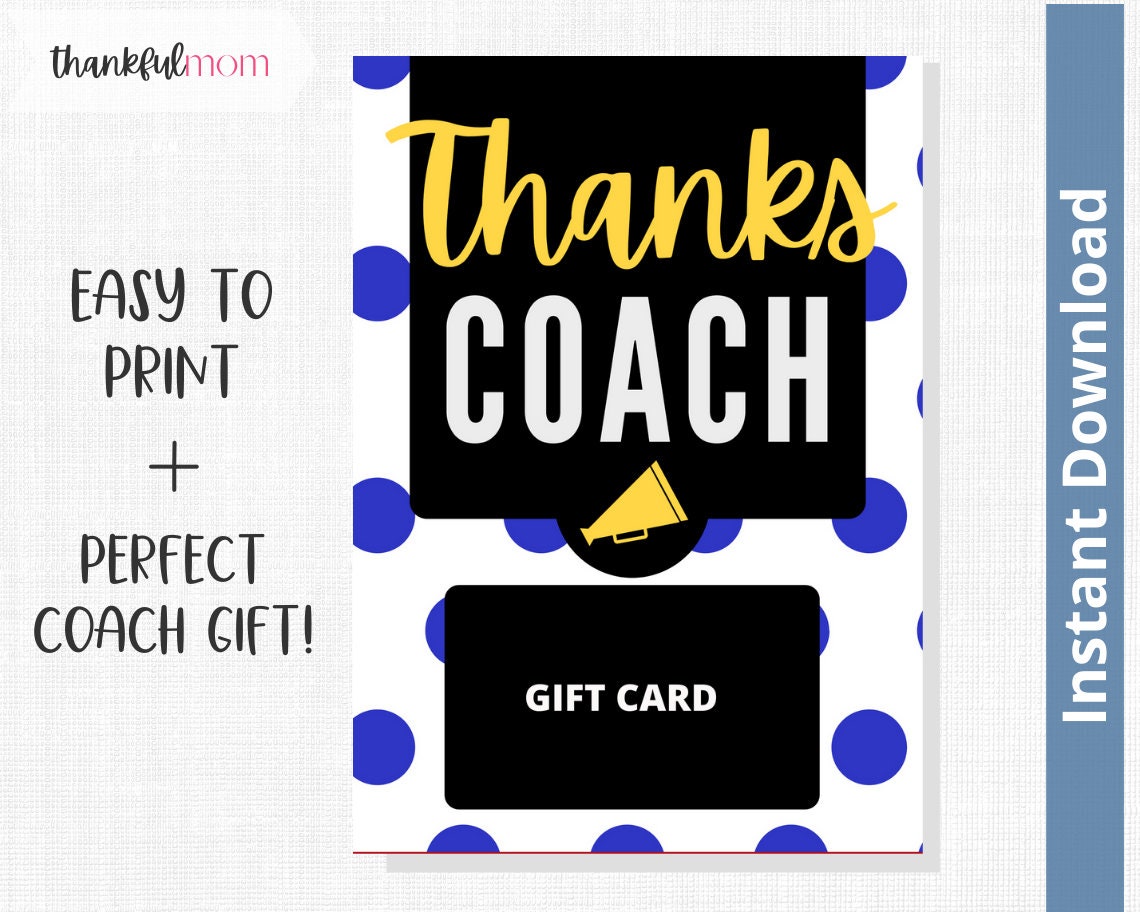 PRINTABLE Cheer Coach Gift Card Holder Coach Gift Cheer | Etsy