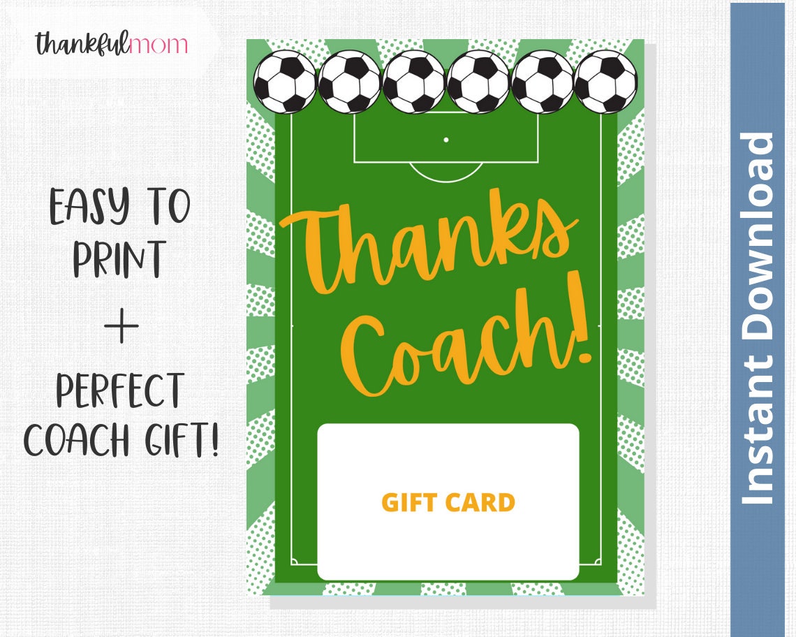 PRINTABLE Soccer Coach Gift Card Holder Coach Gift Soccer Etsy España