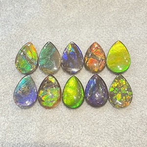 Pear Ammolite gemstone size 10X15mm natural and genuine : E00bundle27