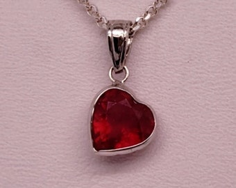 Ruby Pendant with 2.6ct Gemstone Set In Solid White Gold  PN. EA1312