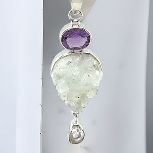Crystal Quartz Row and Amethyst necklace