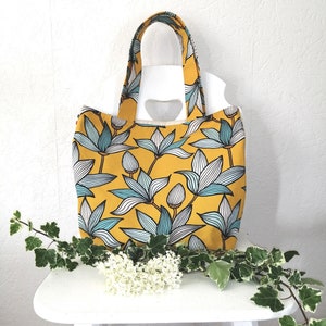 fabric tote bag - wax tote bag - Tote bag wax - tote bag - shopping bag - French manufacturing - Gift idea - Personalized nanny gift.